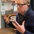 Richard Phethean in his workshop, 2017
